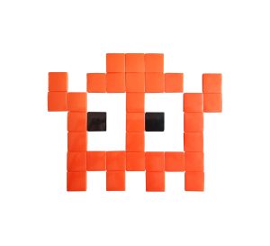 Mosaïque décorative en verre invader #09 orange