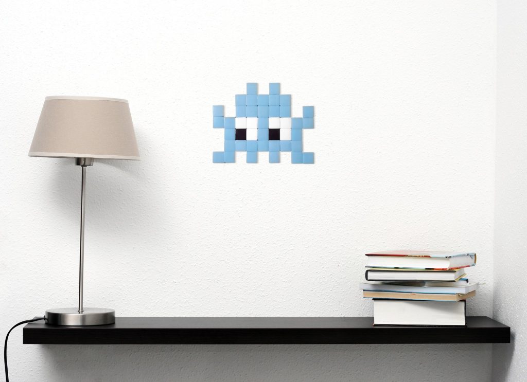Mosaïque décorative en verre invader #02 bleu