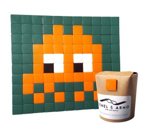 Mosaïque décorative en verre invader #06 orange
