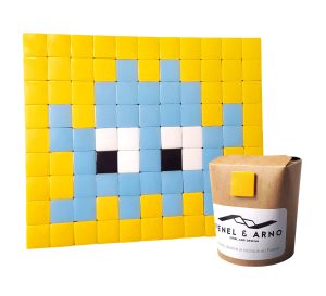 Mosaïque décorative en verre invader #02 bleu